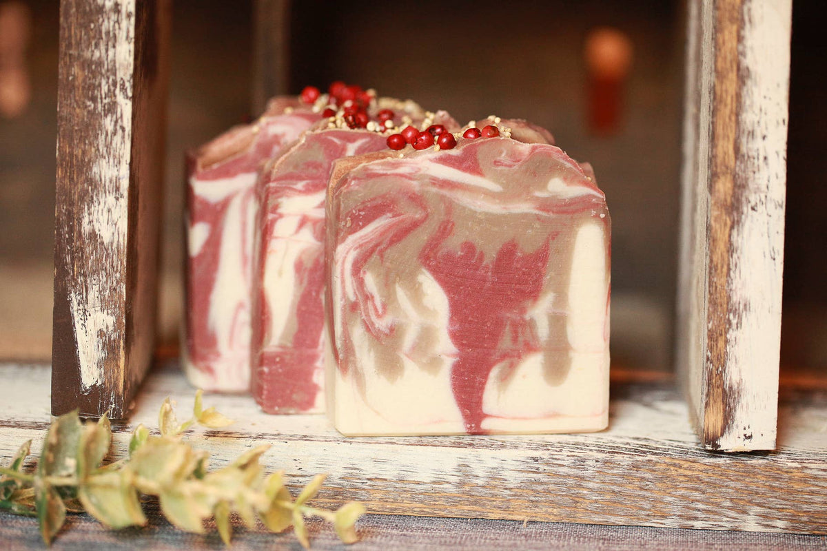 Cherry Almond Artisan Bar Soap, Luxury Shea Butter, 4 oz.